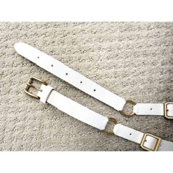 Dolce & Gabbana Skinny White Leather Belt Size: M main image 9
